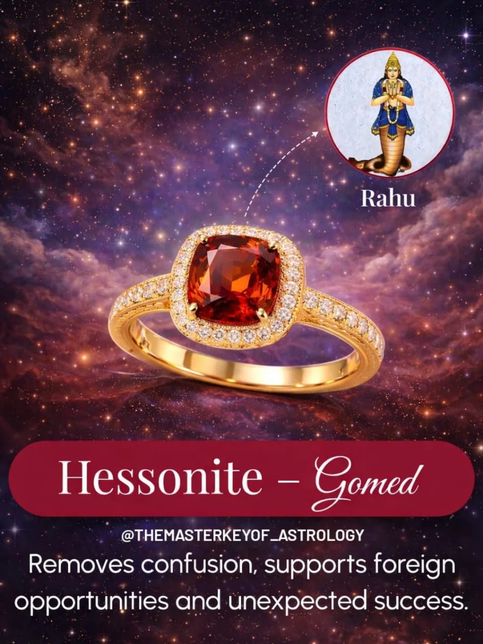 Hessonite (गोमेद) ring