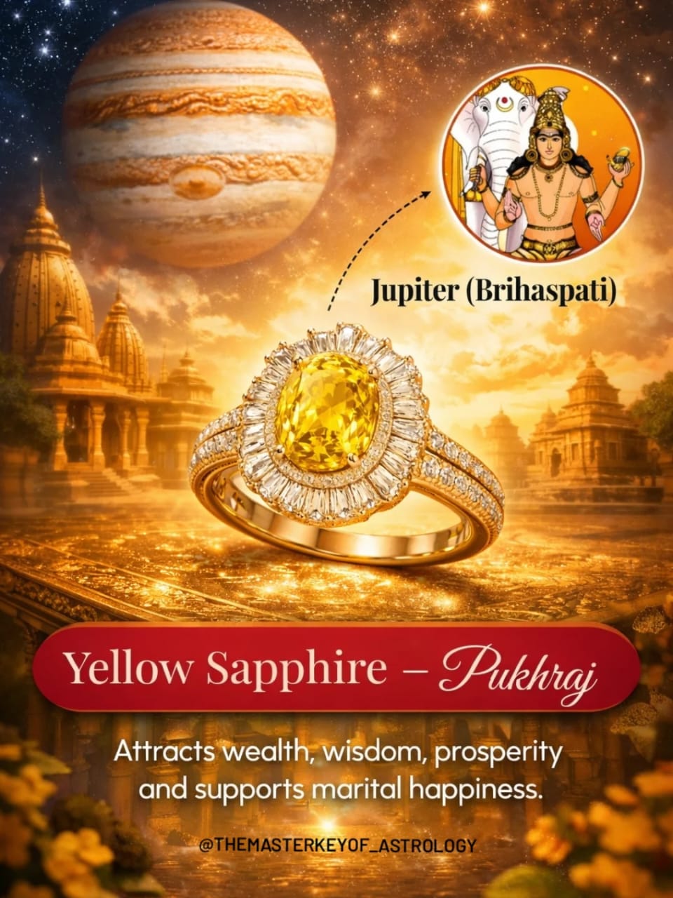 Yellow Sapphire (पुखराज) ring